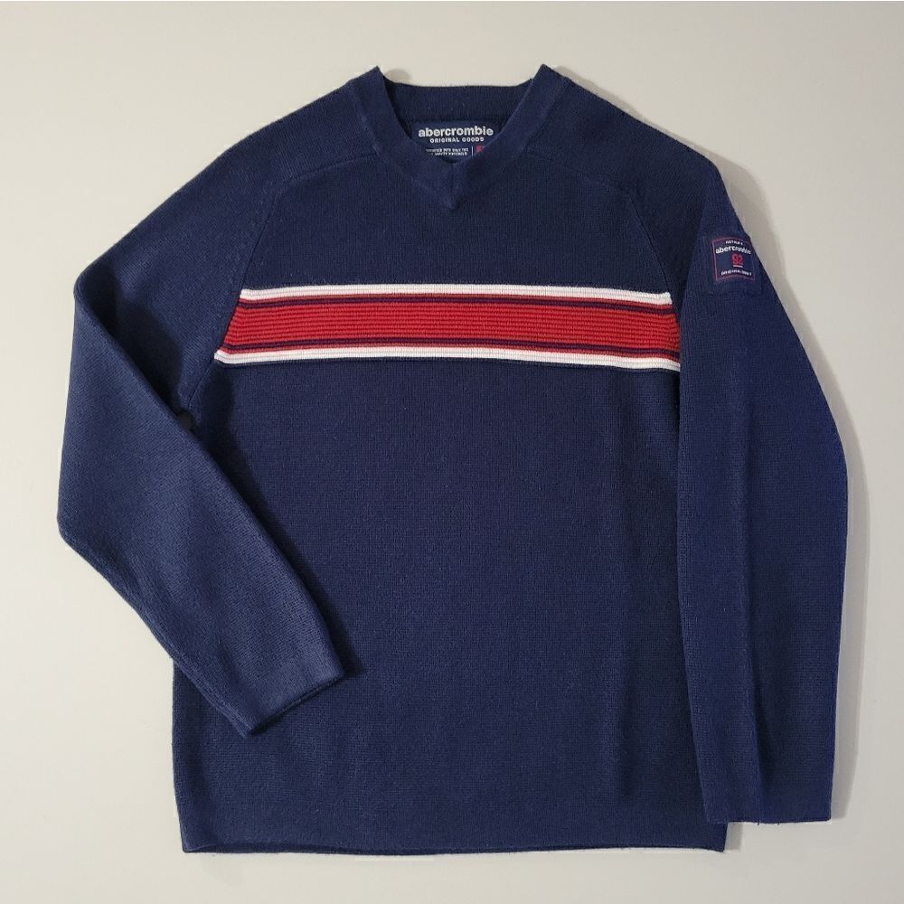 Abercrombie Boys Navy V-neck Long Sleeve Sweater